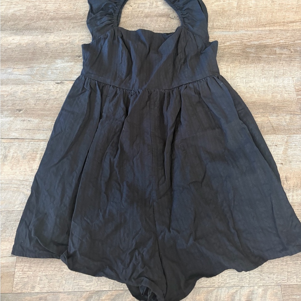 American Eagle Outfitters Black Ruffle Romper